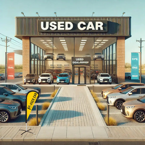 used car yellow teardrop flag car dealerships