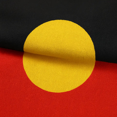 woven aboriginal flag close up